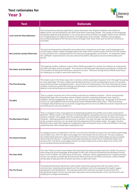 Text Rationales for Year 3