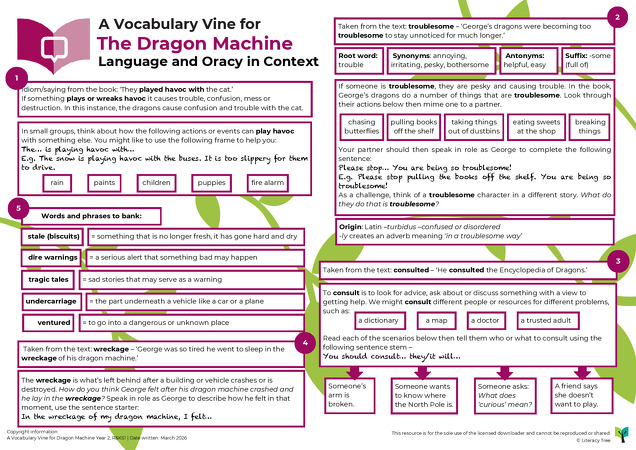 A Vocabulary Vine for The Dragon Machine